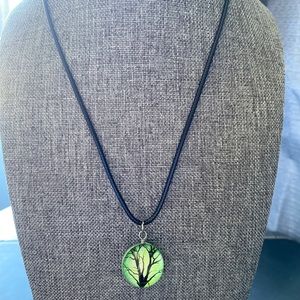 Tree of Life double sided glass dome necklace
